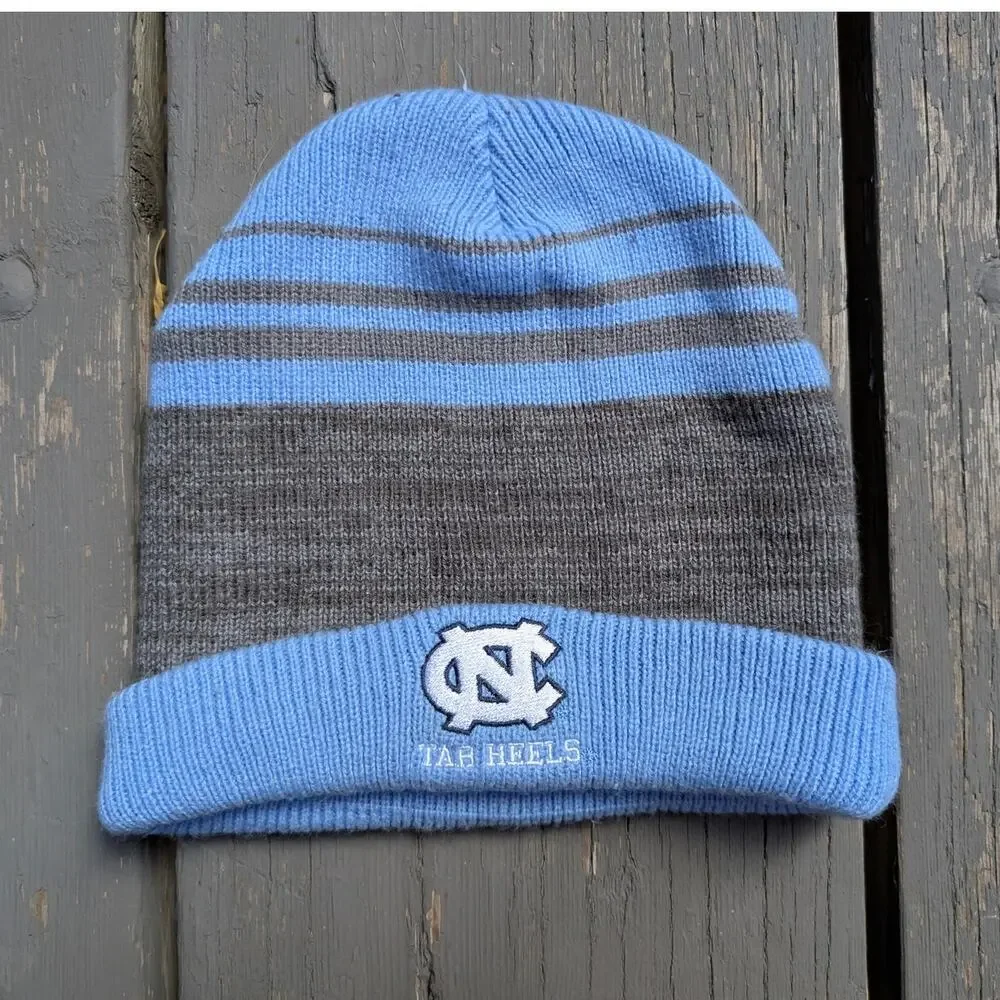UNC North Carolina Tar Heels Beanie Rameses Ram Carolina Blue Striped NCAA